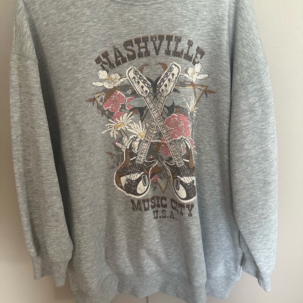 Gray Nashville Music City Sweatshirt